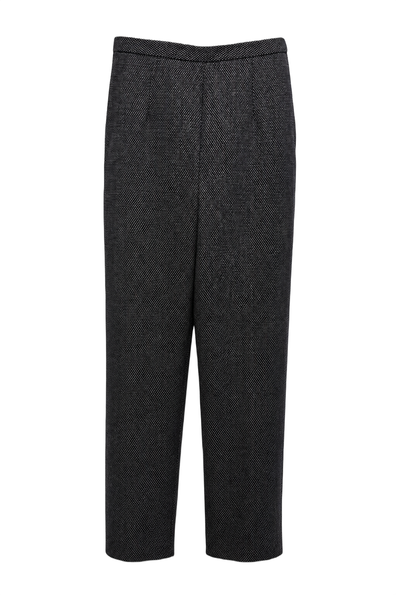 1980s Grey Wool Blend Trousers - Front View