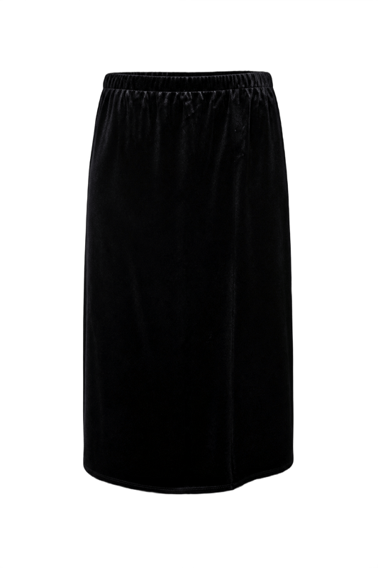 1970s Black Synthetic Blend Skirt - Front View