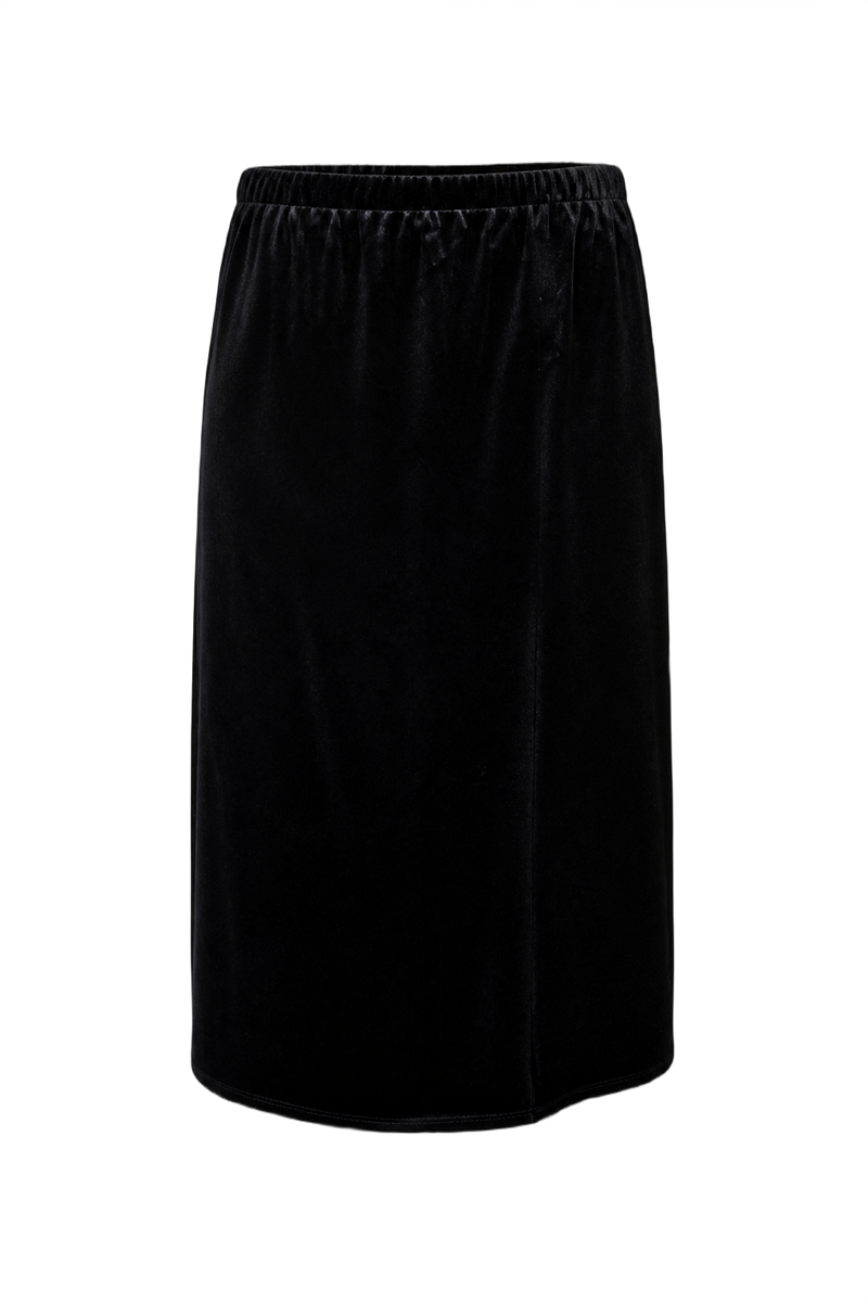 1970s Black Synthetic Blend Skirt - Front View