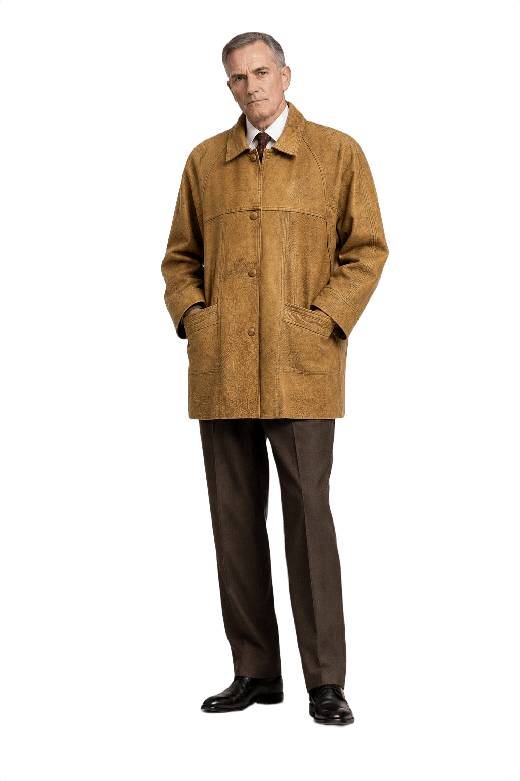 1980s Tan Leather Jacket - Model