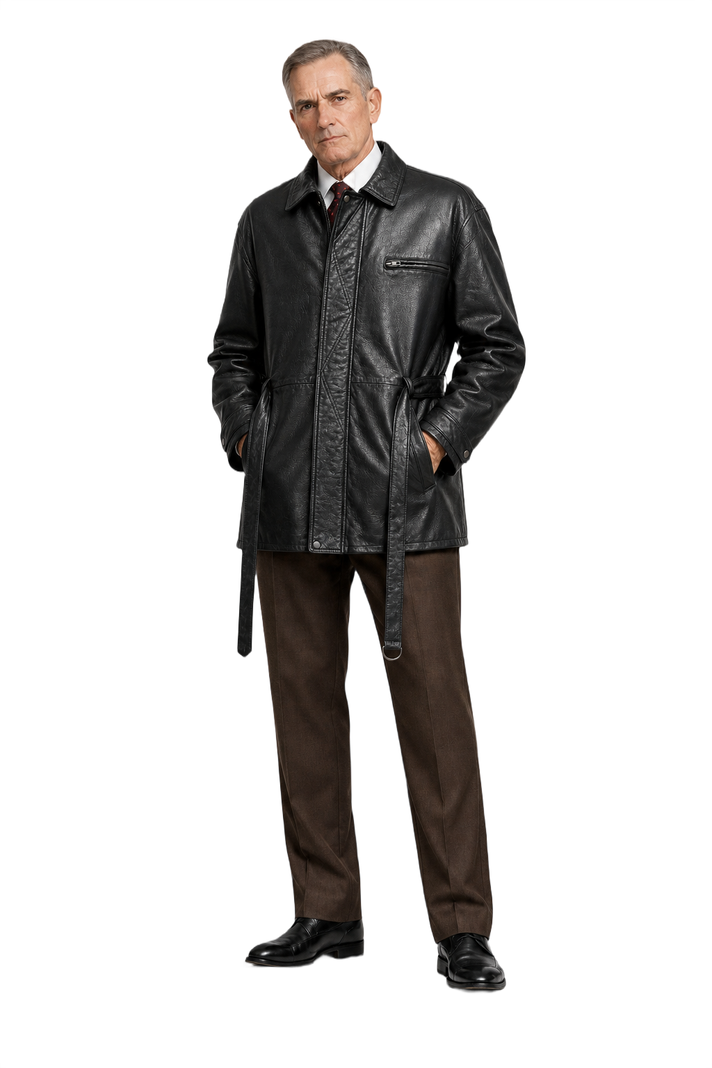 1990s Black Leather Jacket - Model