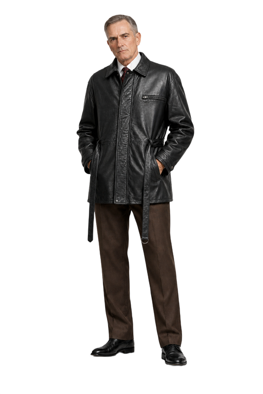 1990s Black Leather Jacket - Model