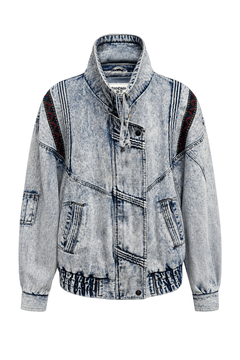 1980s Light Blue Denim Jacket - Front View