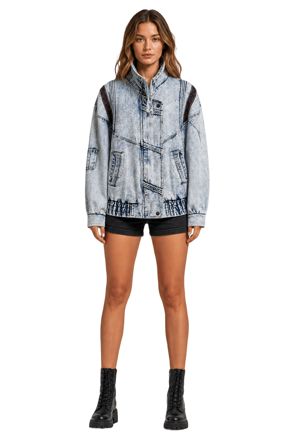 1980s Light Blue Denim Jacket - Model