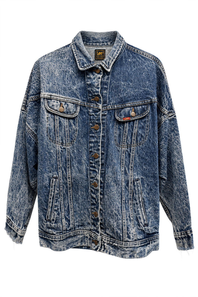 1990s Light Blue Denim Jacket - Front View
