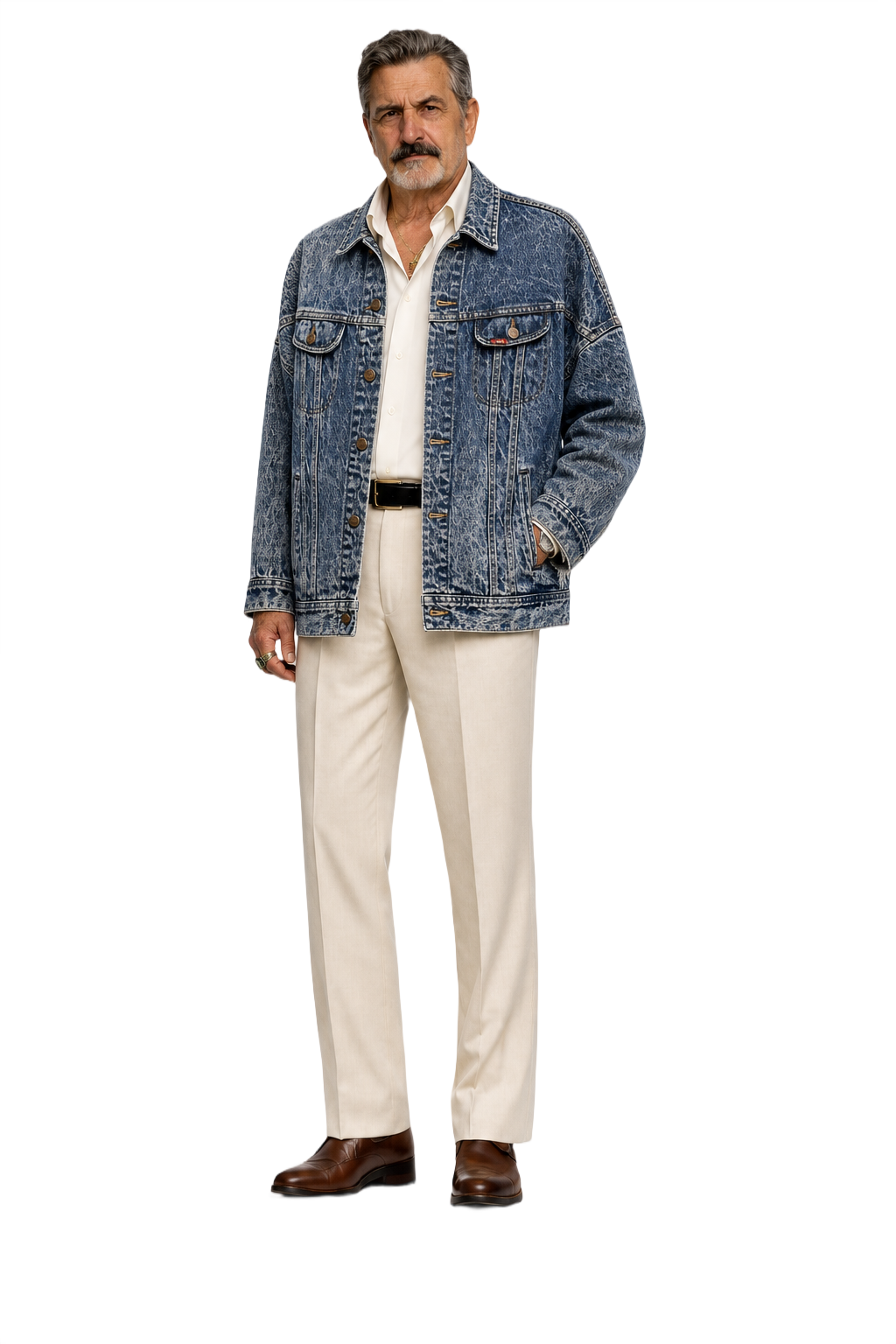1990s Light Blue Denim Jacket - Model