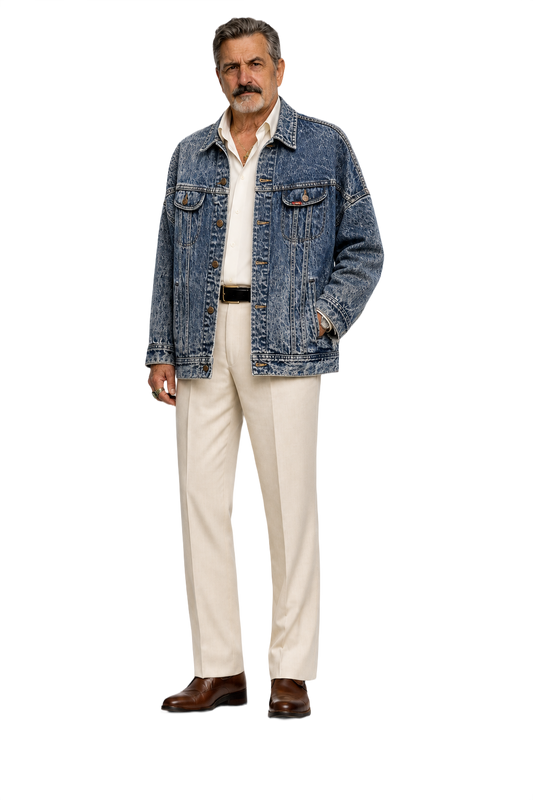 1990s Light Blue Denim Jacket - Model