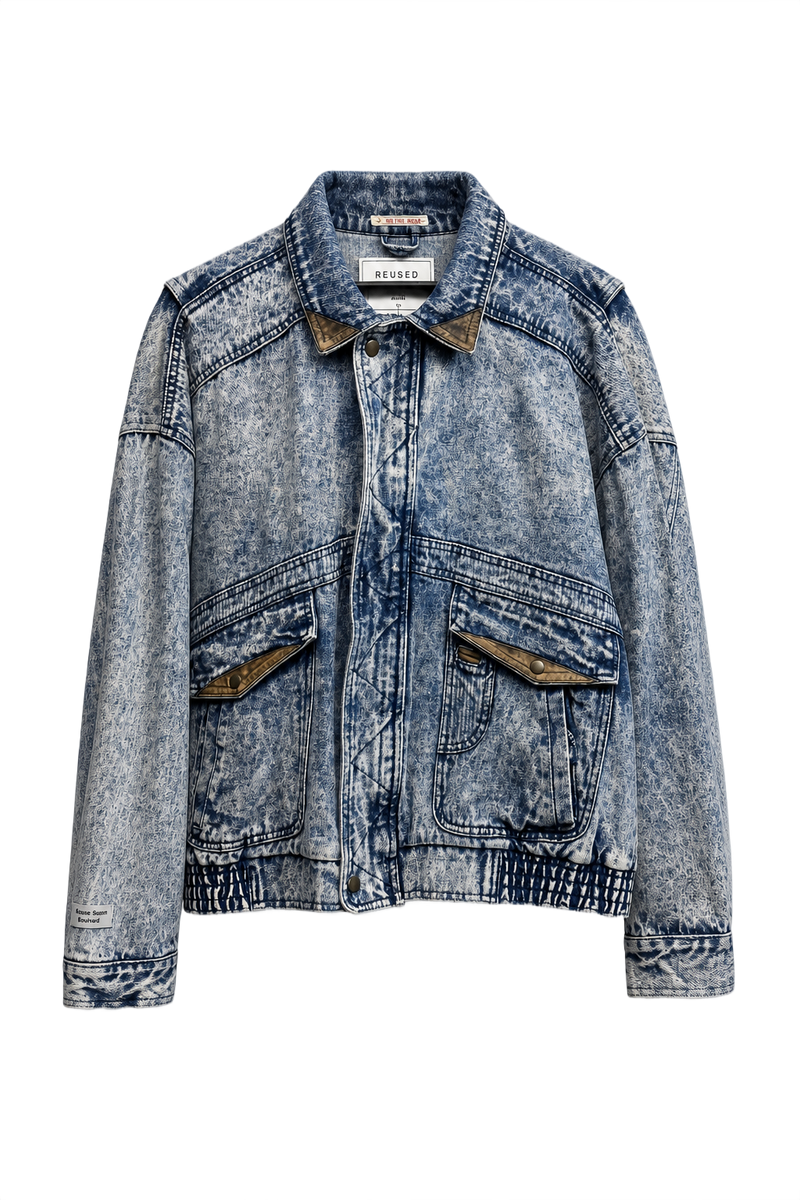1980s Light Blue Denim Jacket - Front View