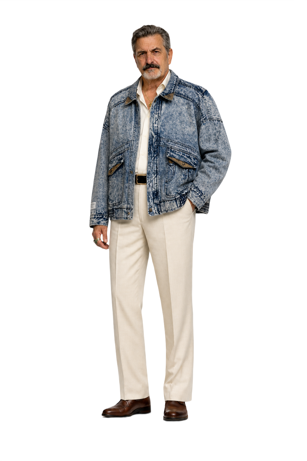 1980s Light Blue Denim Jacket - Model