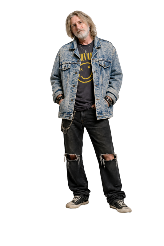 1990s Light Blue Denim Jacket - Model