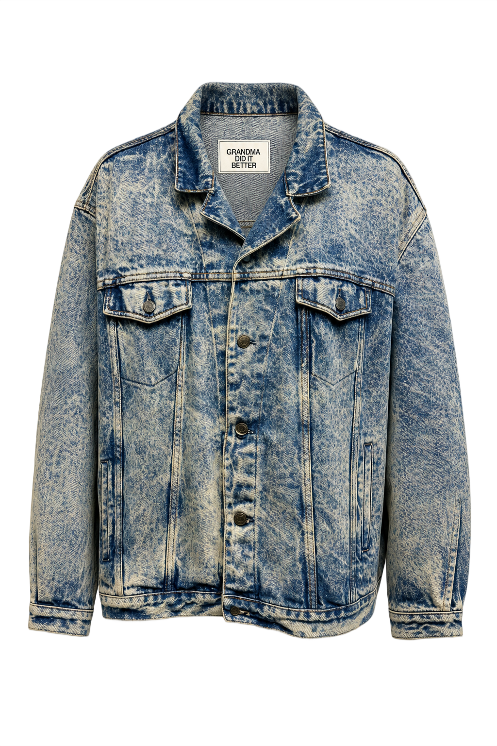 1990s Light Blue Denim Jacket - Front View