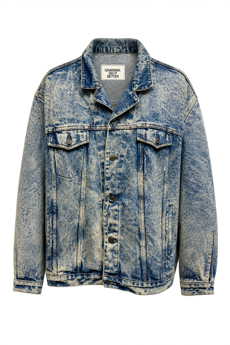 1990s Light Blue Denim Jacket - Front View