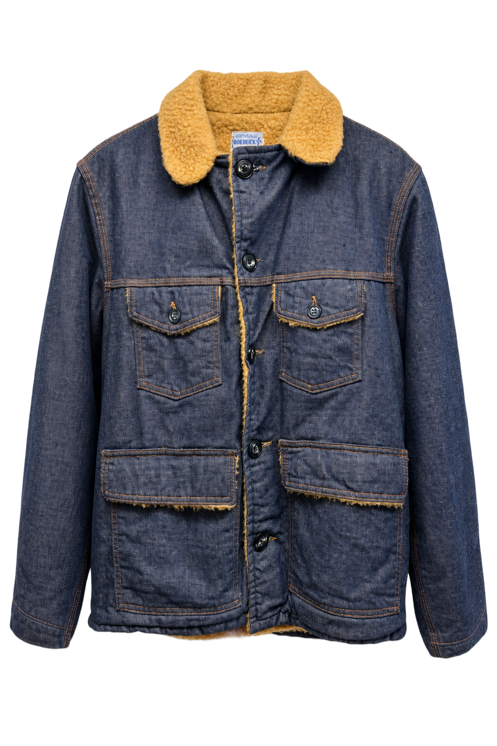 1990s Denim Blue Denim Jacket - Front View