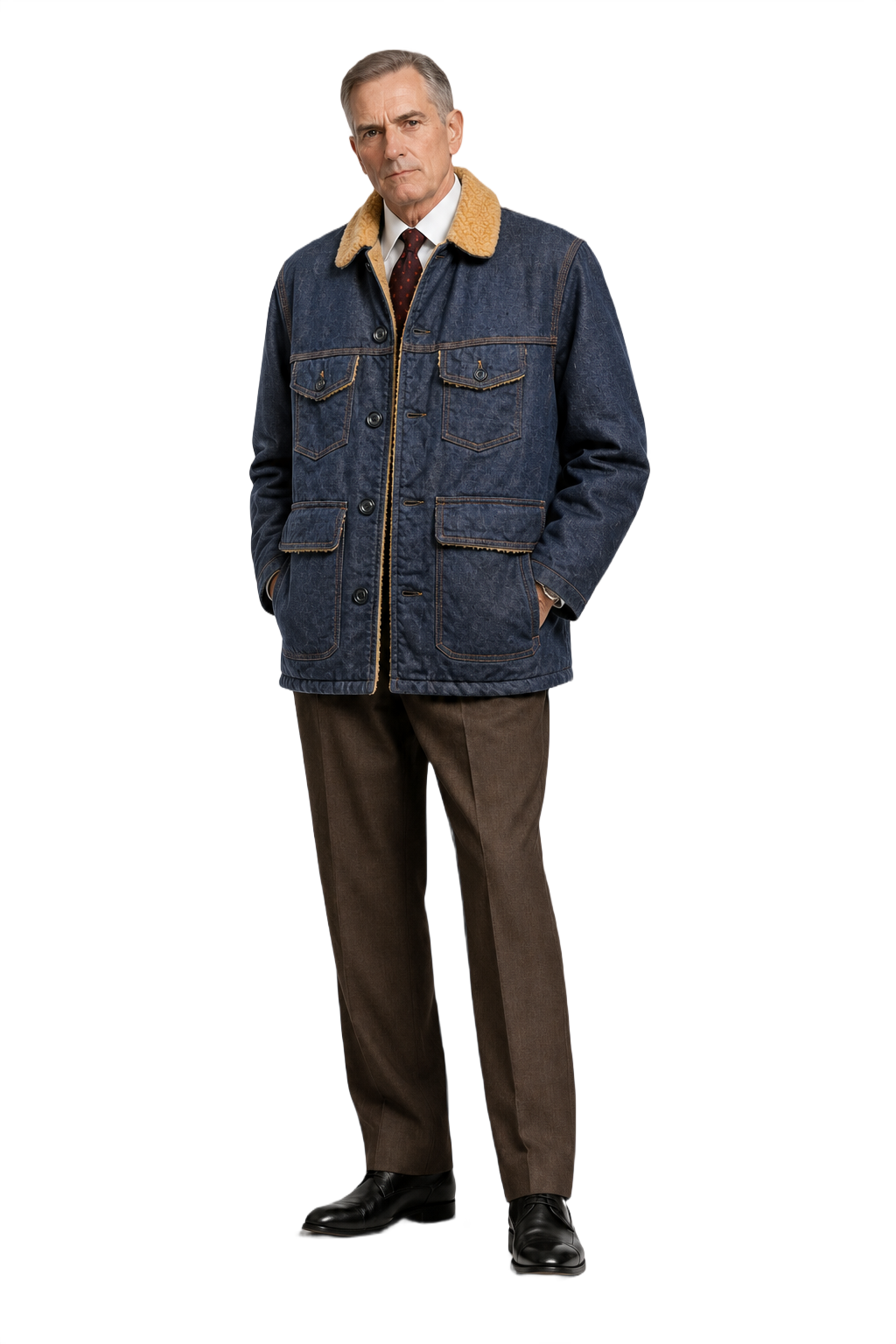 1990s Denim Blue Denim Jacket - Model