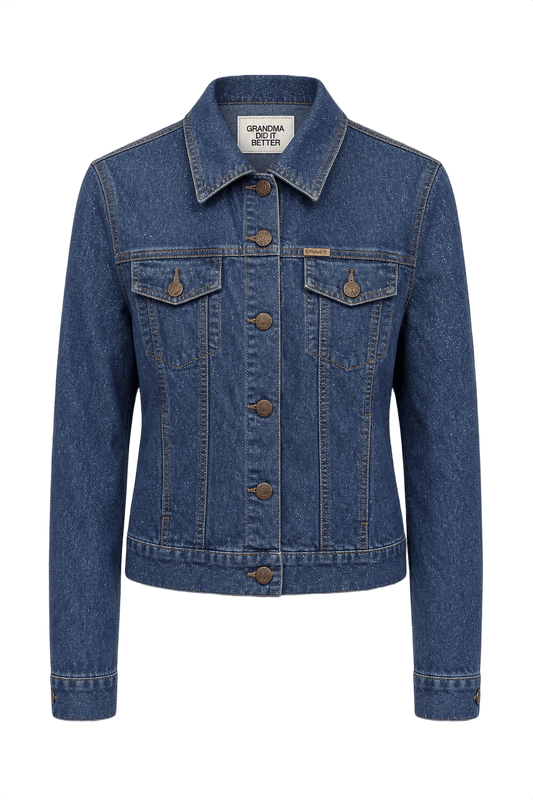 1990s Denim Blue Denim Jeans Jacket - Front View