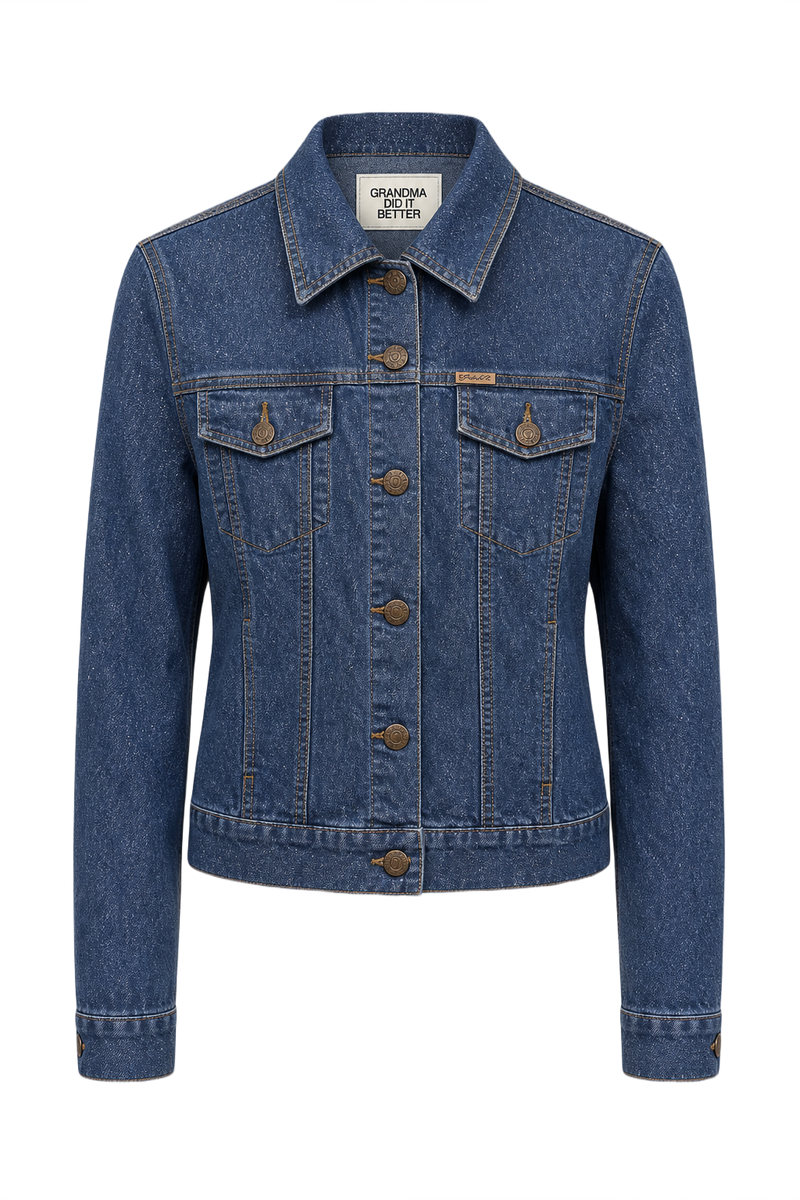 1990s Denim Blue Denim Jeans Jacket - Front View
