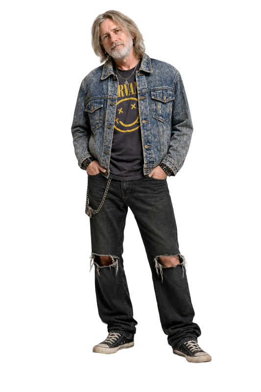 1990s Blue Denim Jacket - Model
