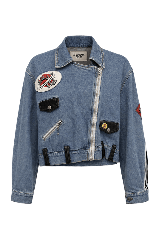 1990s Light Blue Denim Jacket - Front View