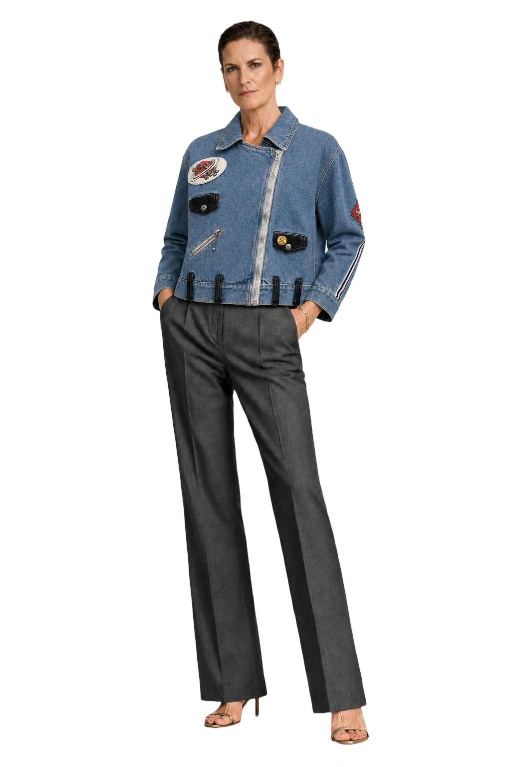 1990s Light Blue Denim Jacket - Model