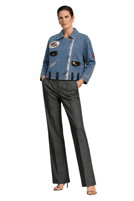 1990s Light Blue Denim Jacket - Model