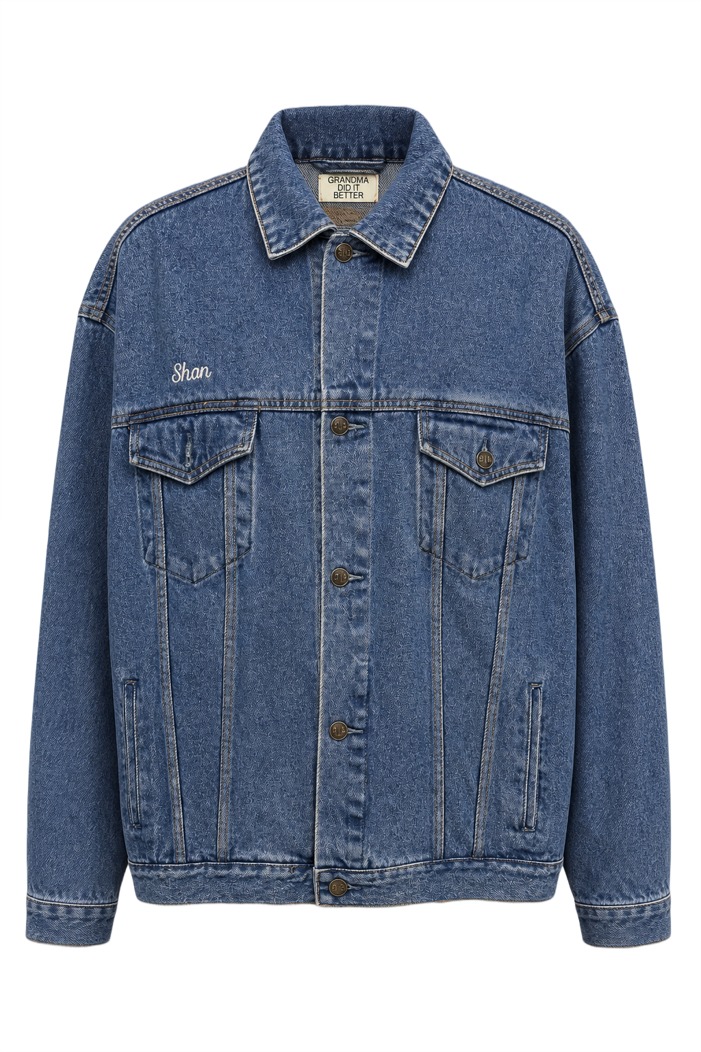 1990s Blue Denim Jacket - Front View