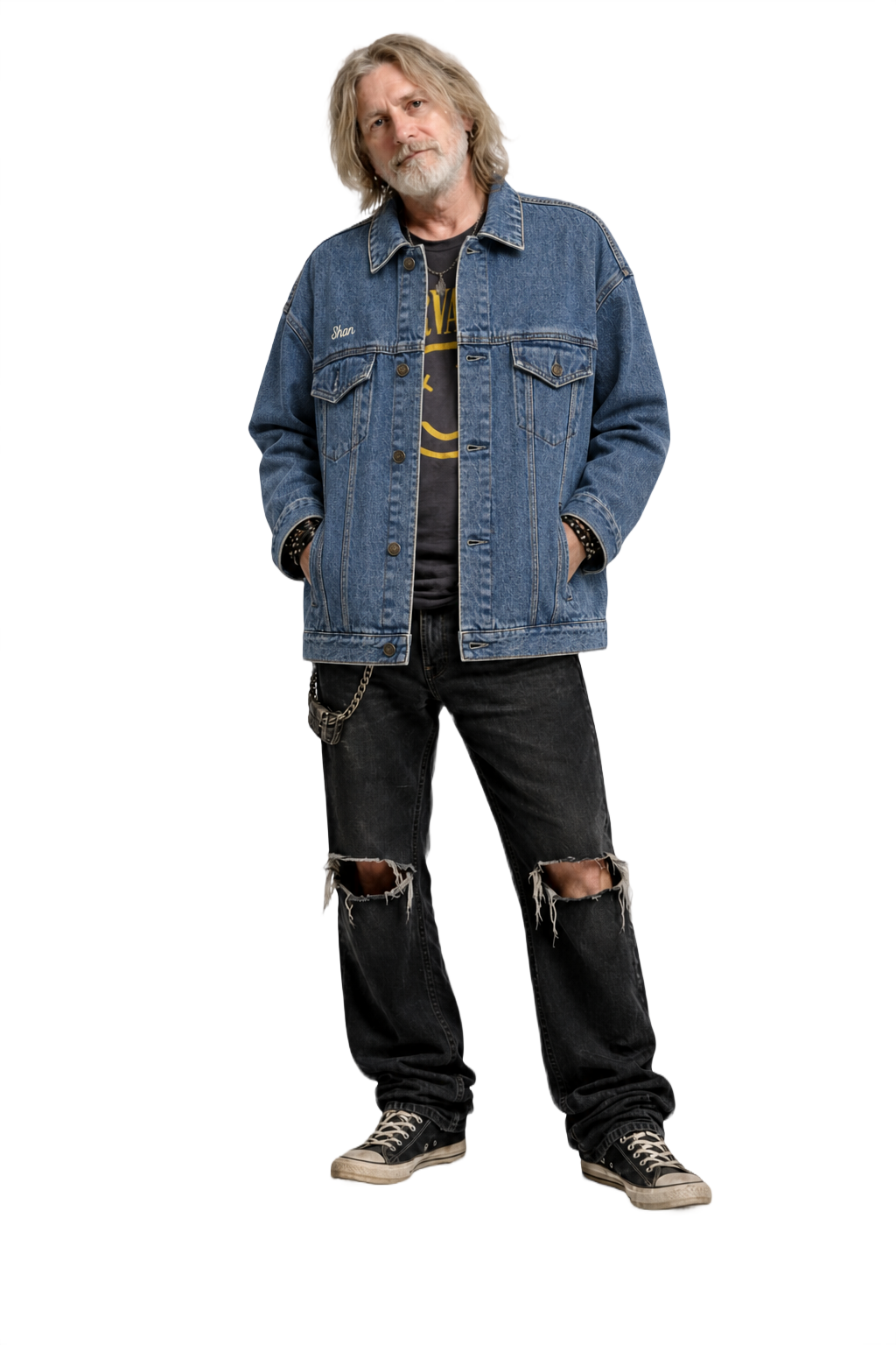 1990s Blue Denim Jacket - Model