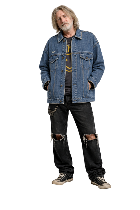 1990s Blue Denim Jacket - Model
