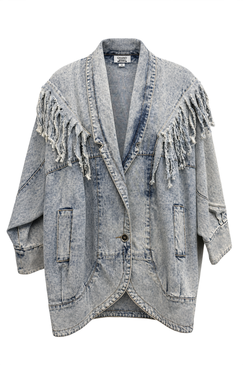 1980s Light Blue Denim Jacket - Front View