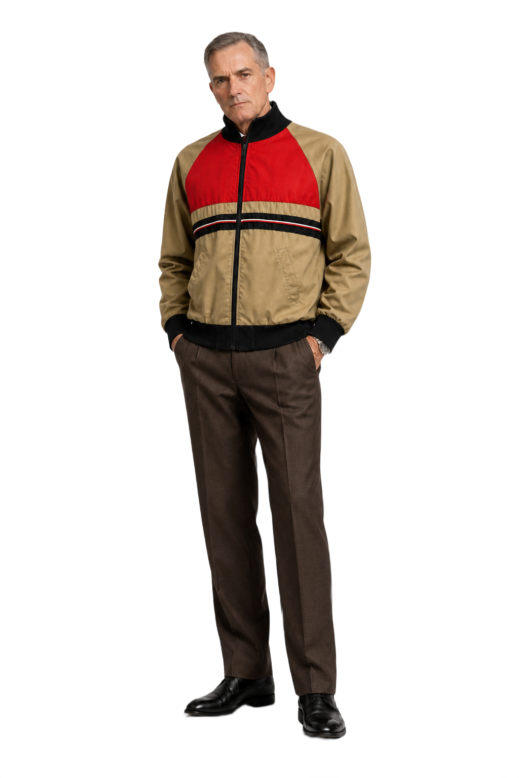 1990s Beige Polyester Jacket - Model