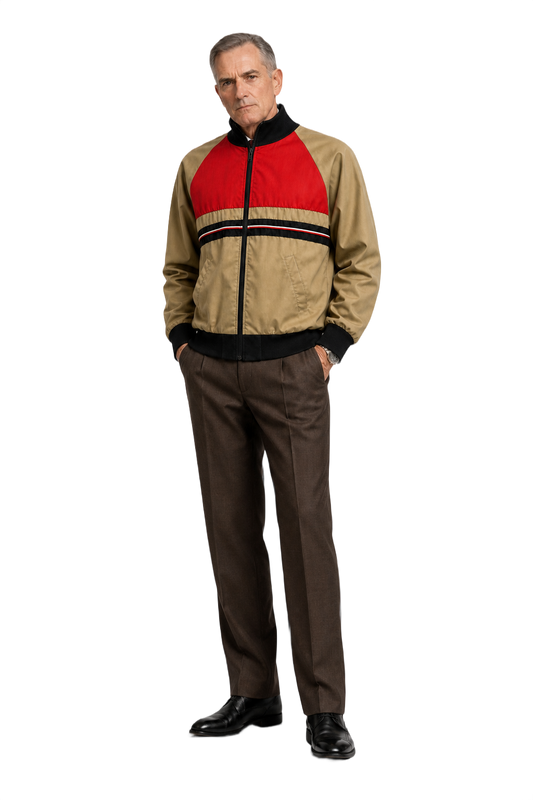 1990s Beige Polyester Jacket - Model