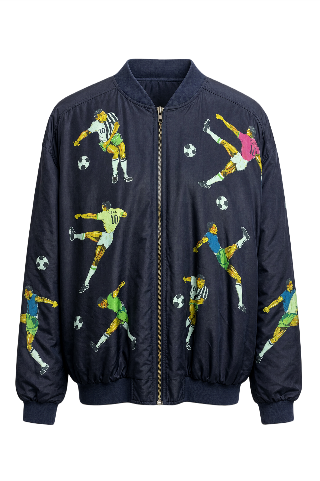 1990s Navy Blue Nylon Jacket - Front View
