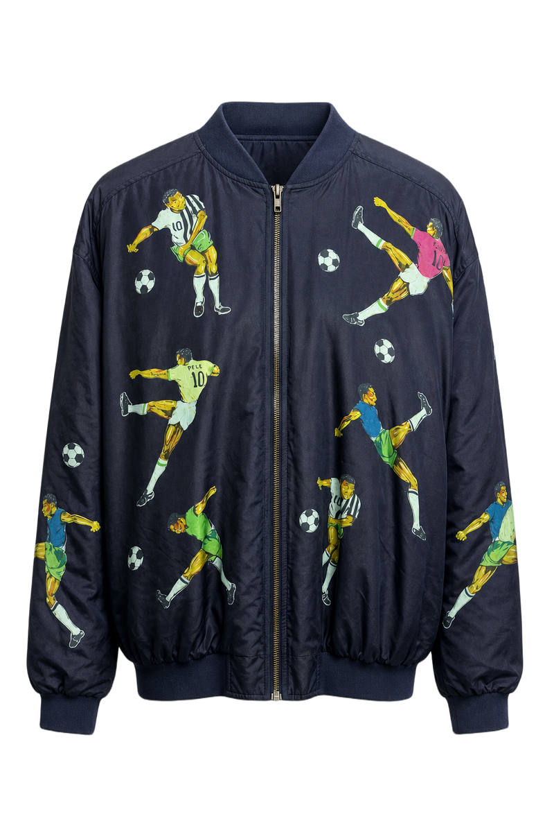 1990s Navy Blue Nylon Jacket - Front View