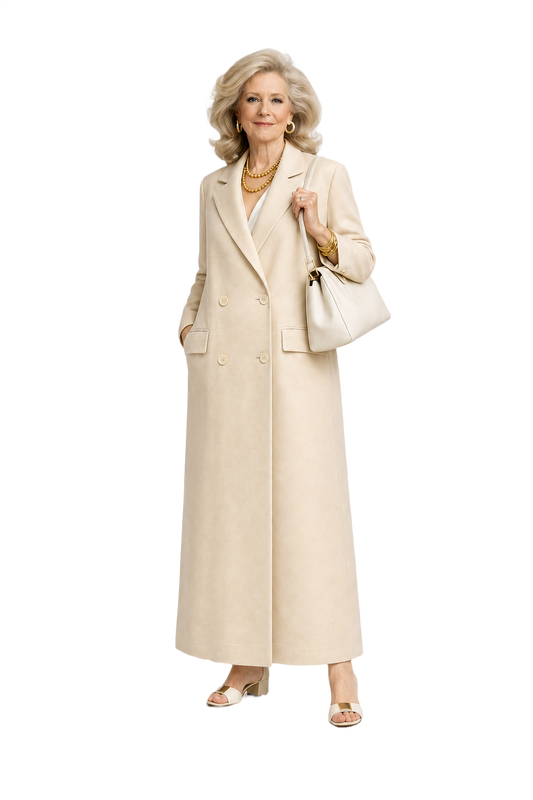 1970s Cream Cotton Blend Coat - Model