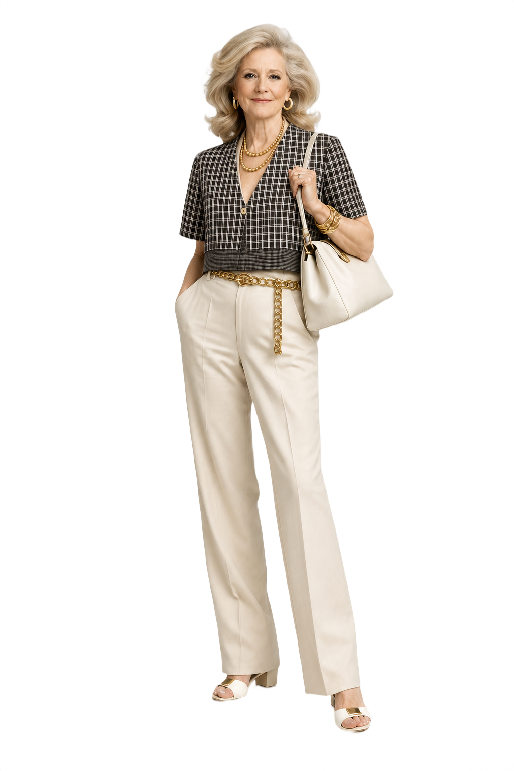 1970s Brown Cotton Blend Blouse - Model