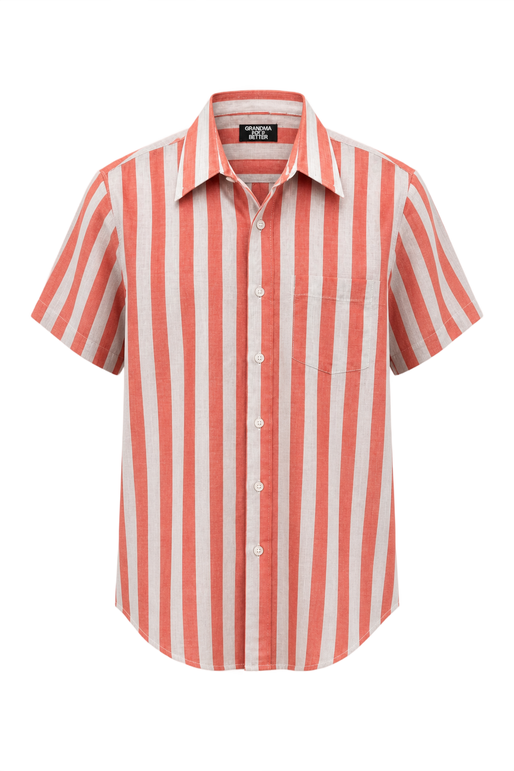 1990s Red Cotton Shirt - Front View