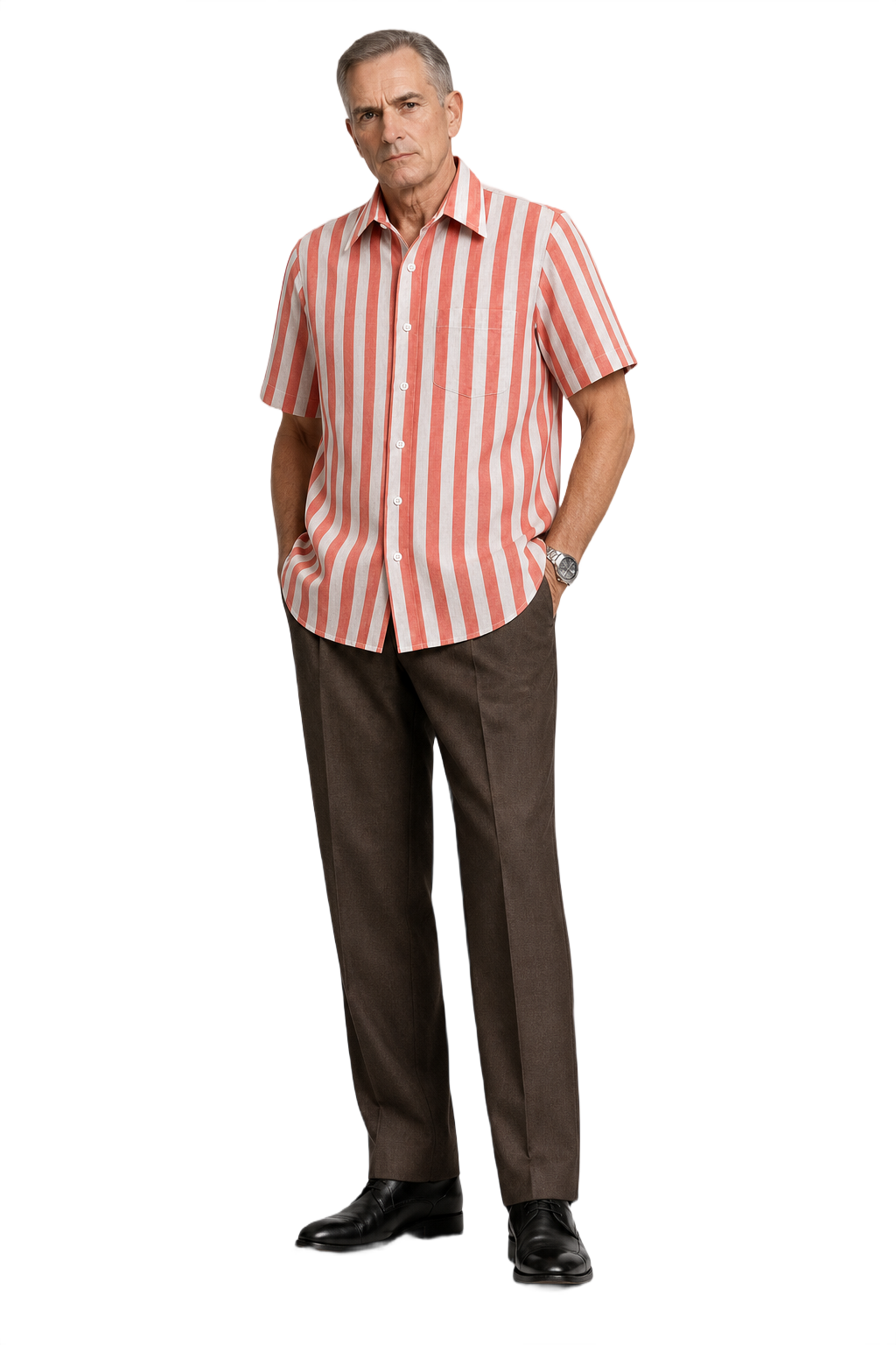 1990s Red Cotton Shirt - Model