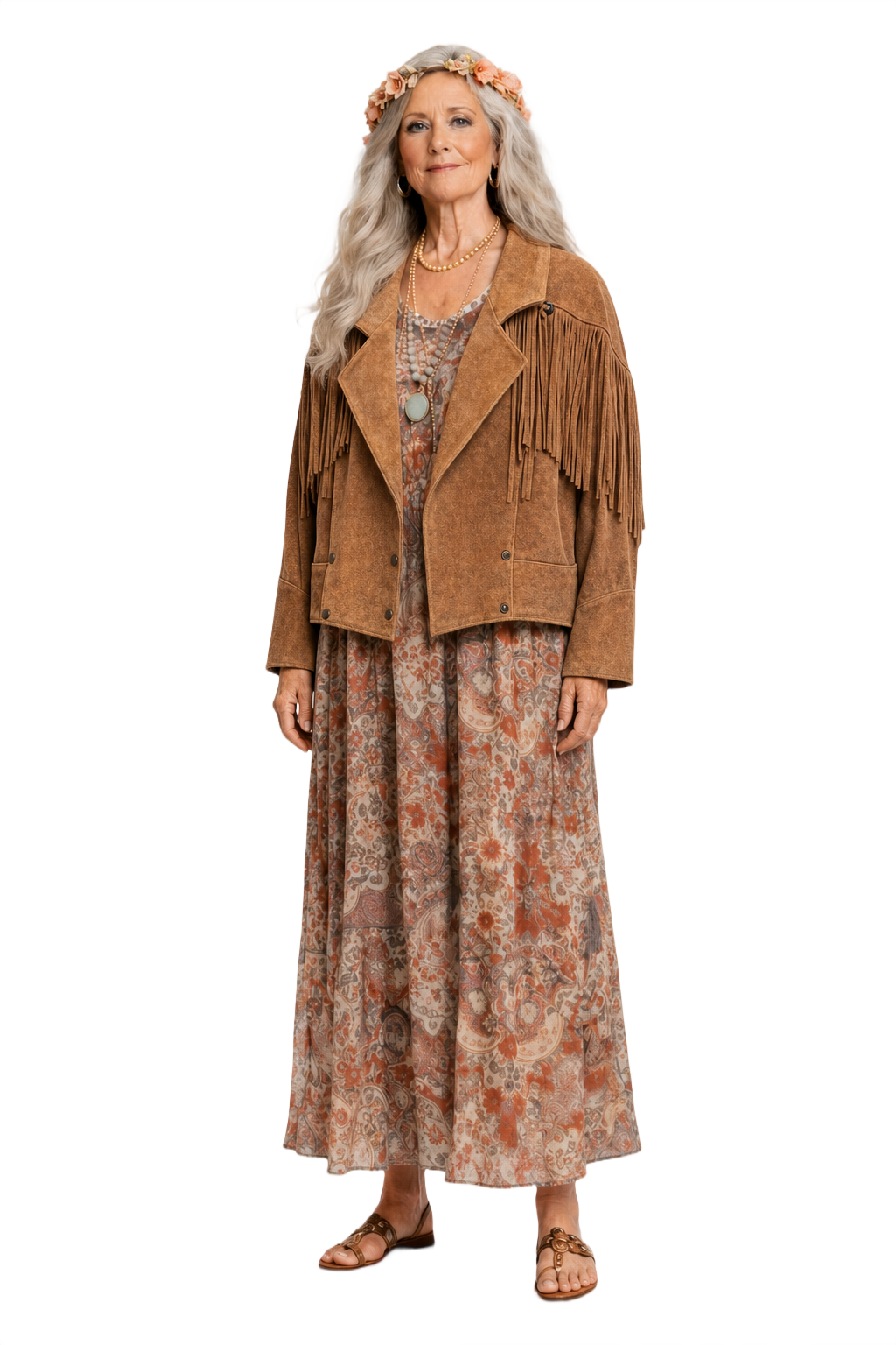 1970s Brown Suede Jacket - Model