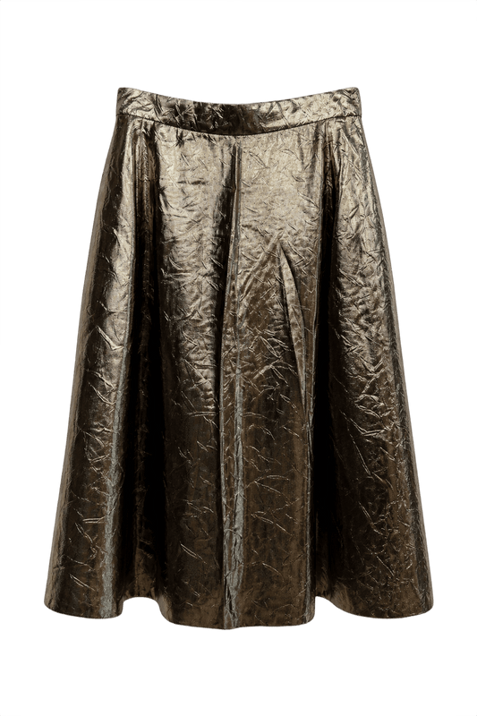 1990s Gold Synthetic Skirt - Front View