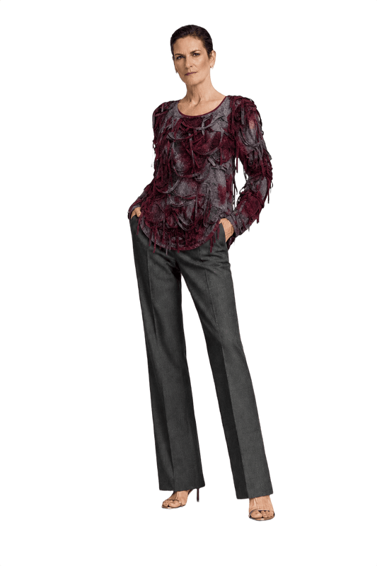 1990s Burgundy Cotton Blouse - Model