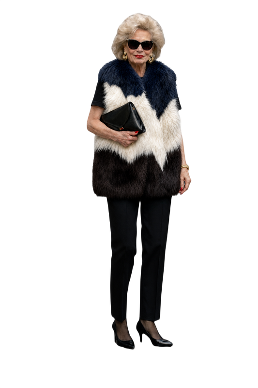 1980s Blue Fur Coat - Model