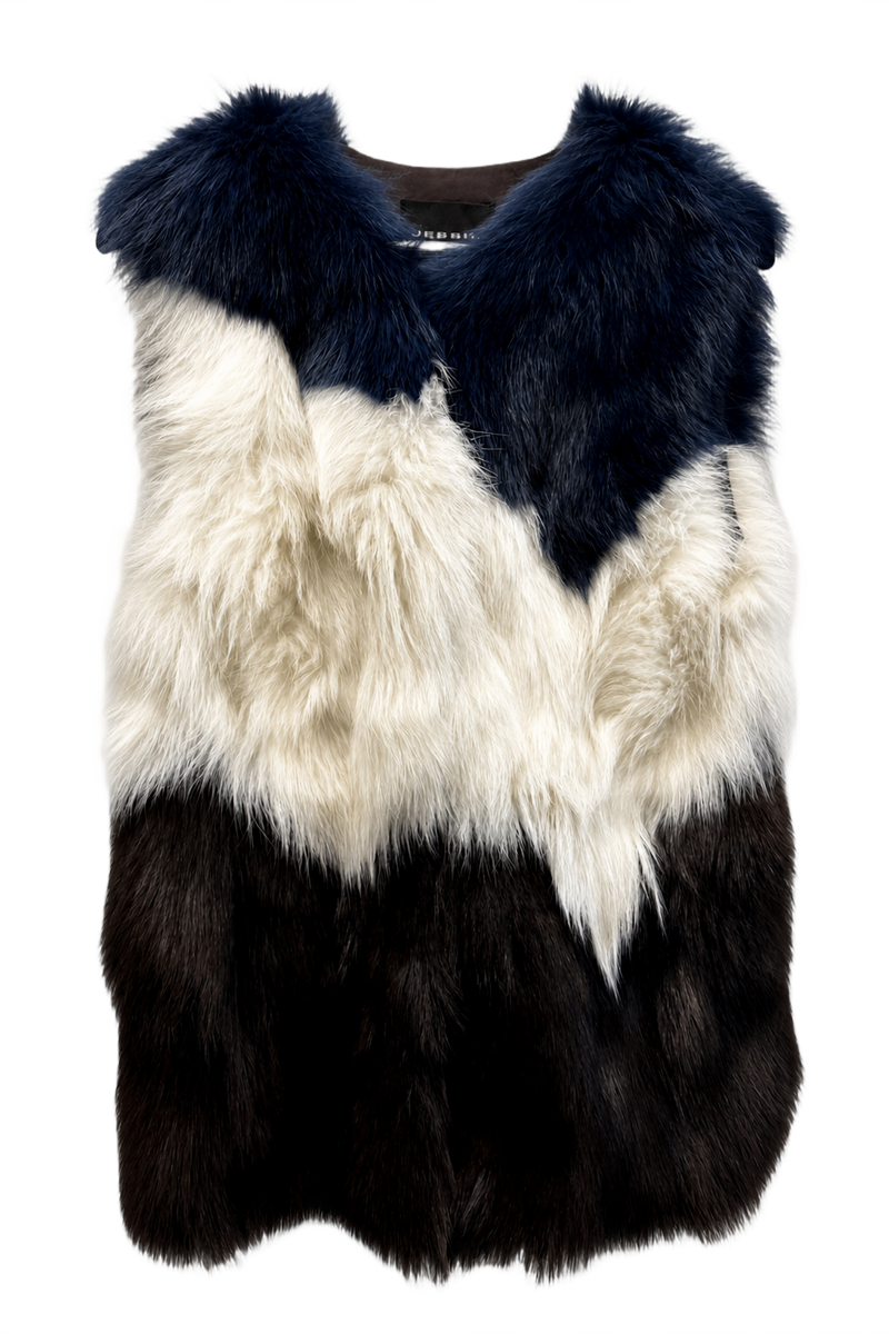 1980s Blue Fur Coat - Front View