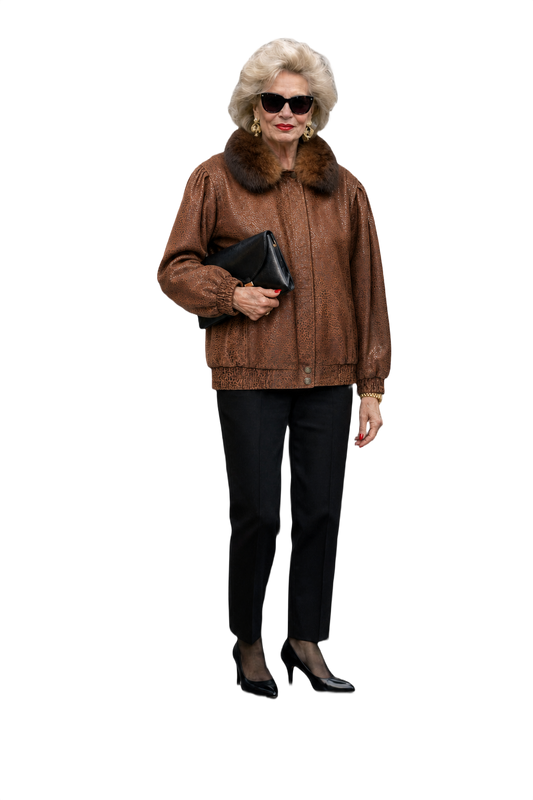 1980s Brown Leather Jacket - Model
