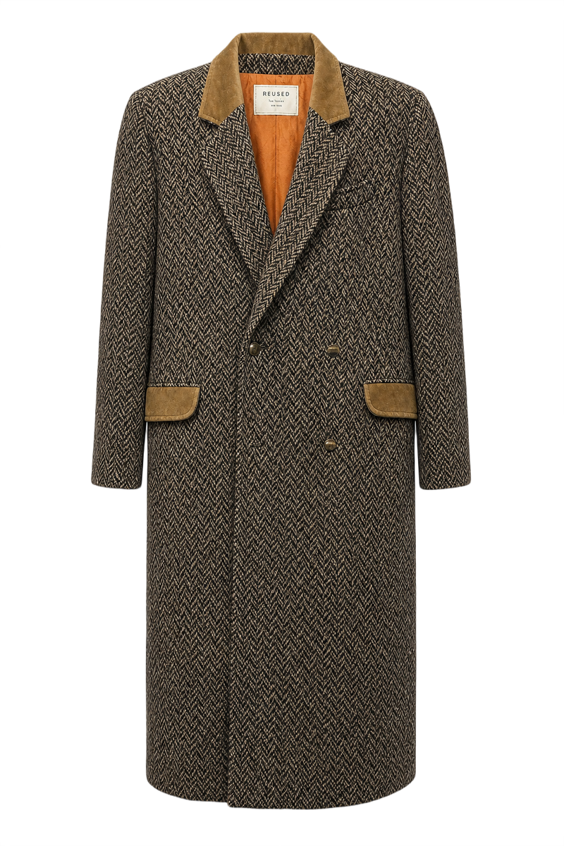 1980s Brown Wool Coat - Front View
