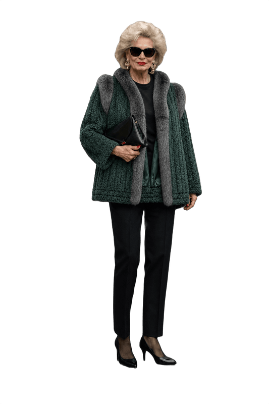 1980s Emerald Green Fur Coat - Model