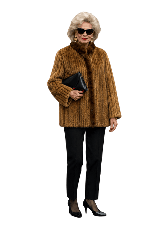 1980s Light Brown Fur Coat - Model