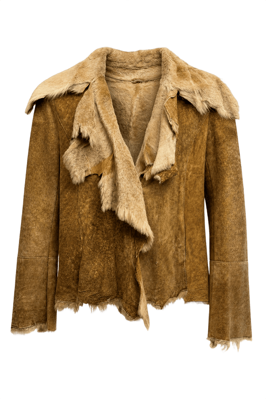 1970s Tan Suede Jacket - Front View