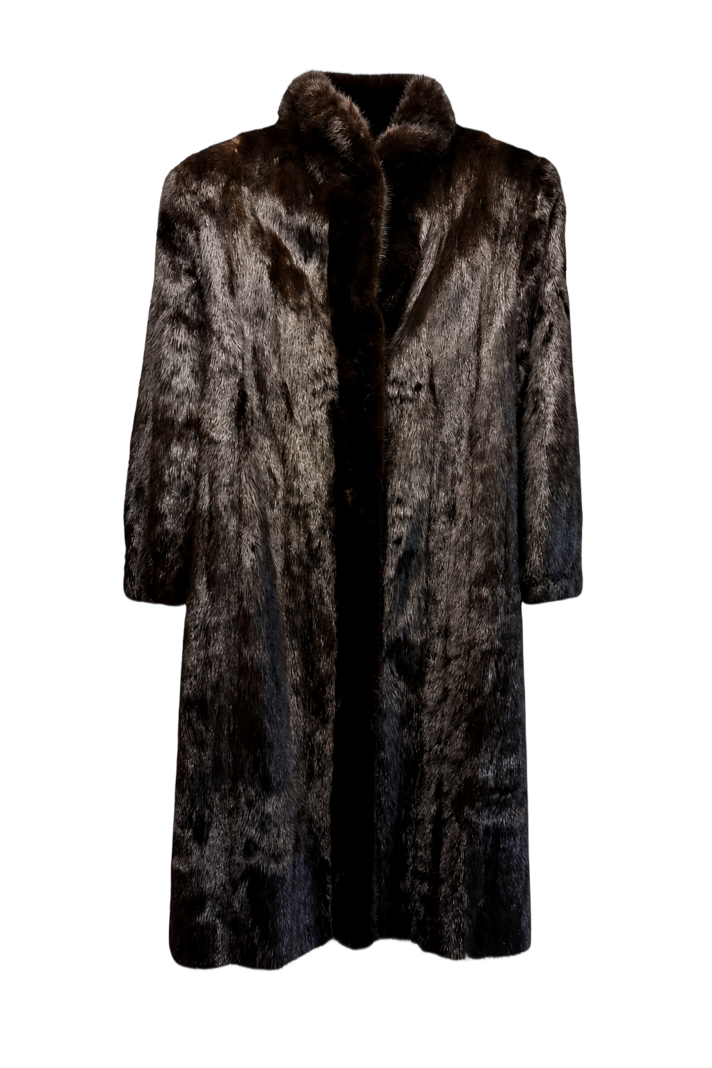 1980s Dark Brown Fur Coat - Front View
