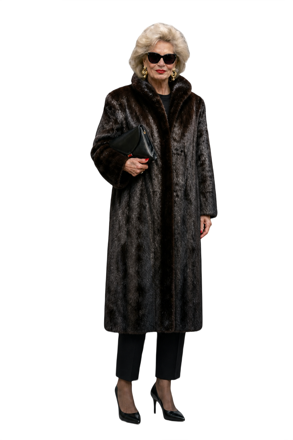 1980s Dark Brown Fur Coat - Model