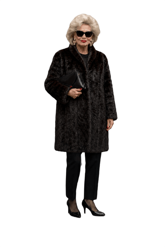 1980s Dark Brown Fur Coat - Model