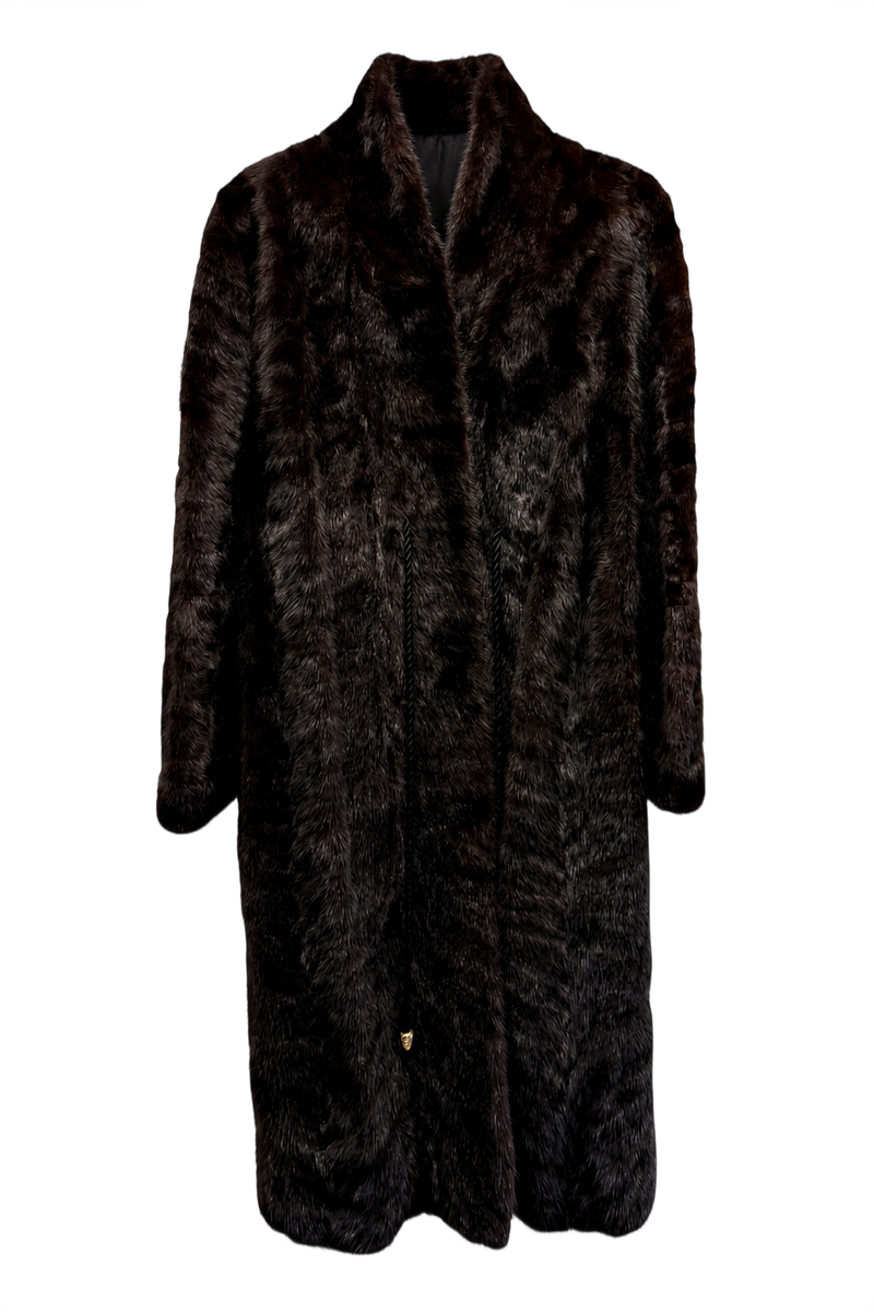 1980s Dark Brown Fur Coat - Front View
